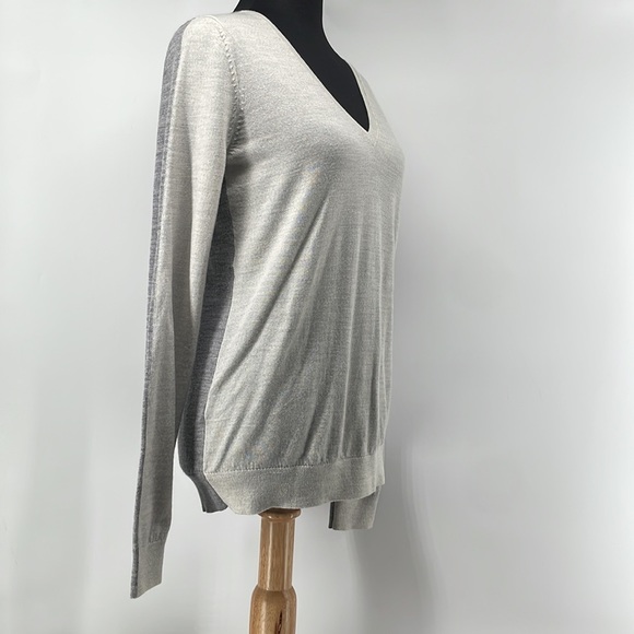 CLUB Monaco merino wool sweater fine knit Color block two tone sz M - Picture 9 of 11